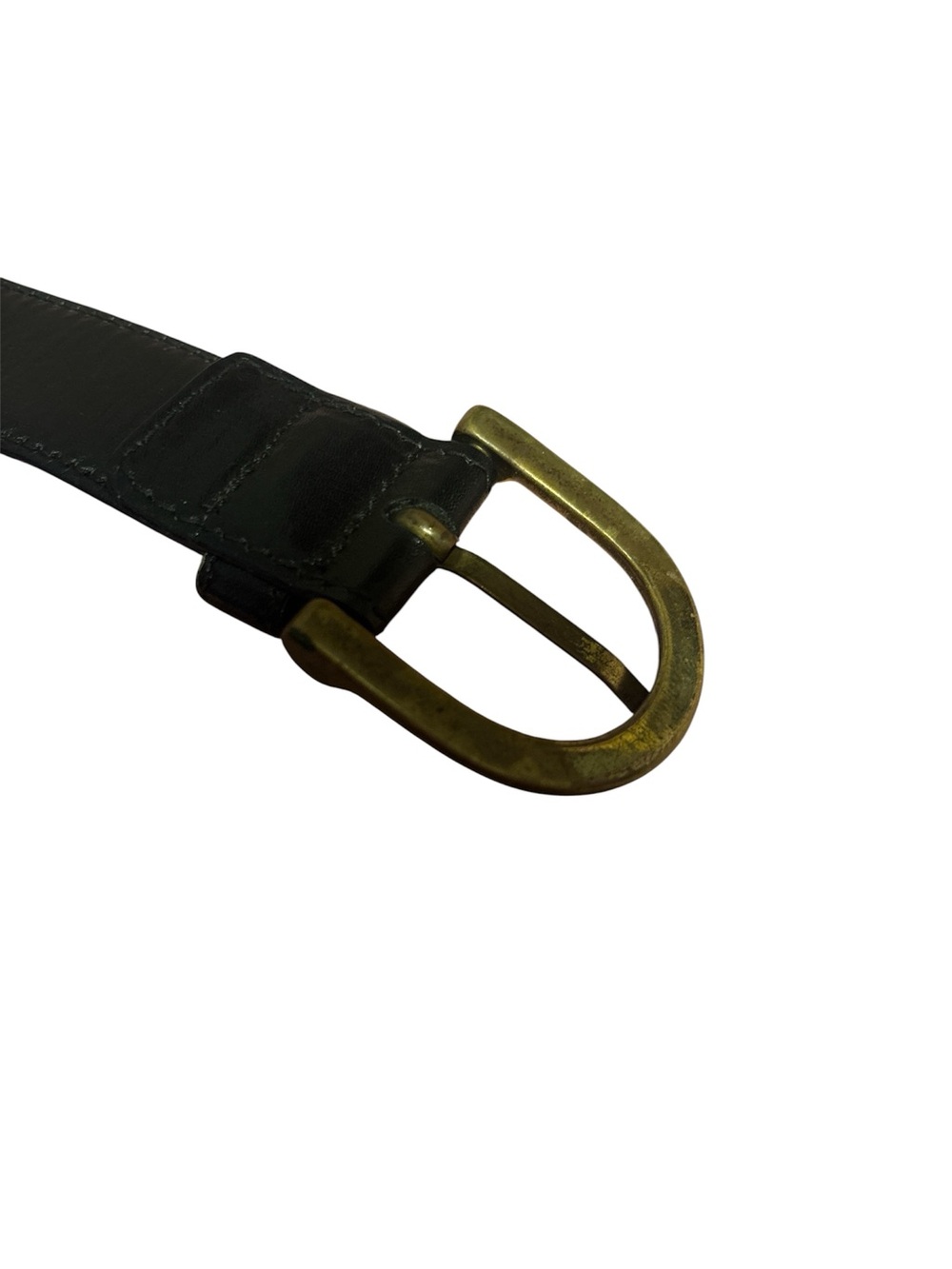 Vintage Gucci Black Leather Belt with Gold Double-G Accents - Picture 5 of 7